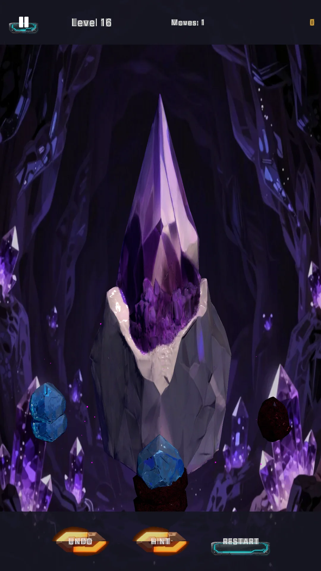 Gem Delve gameplay, crystal cave board